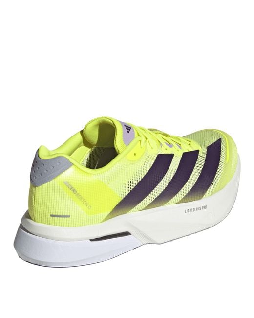 Adidas Yellow Adizero Boston 13 Road Running Shoes for men