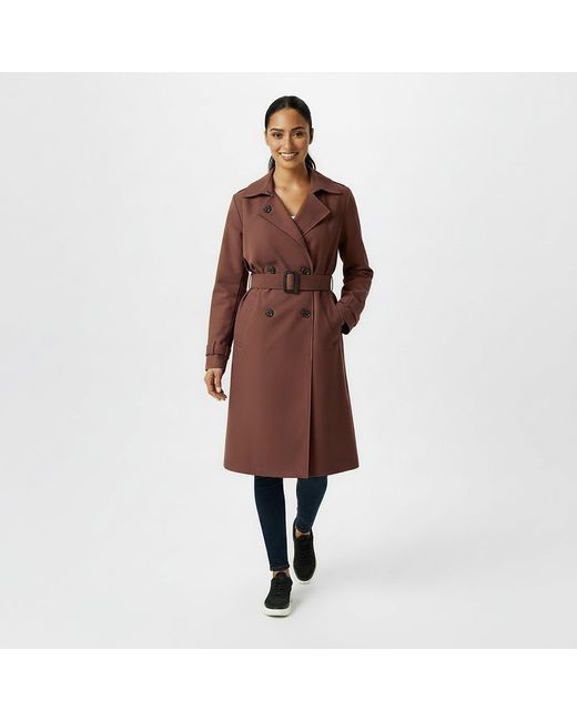 Jack Wills Brown Double Breasted Cotton Water Resistant Mid-Length Trench Coat