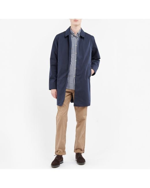 Barbour Blue Lorden Waterproof Mid-Length Long Sleeve Mac for men