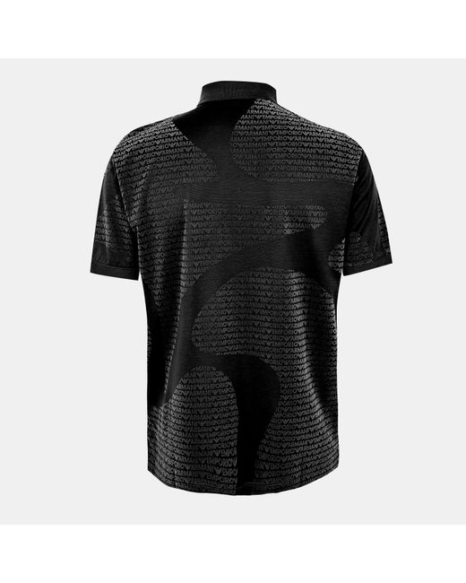 Emporio Armani Black Short-Sleeve Polo Shirt for men