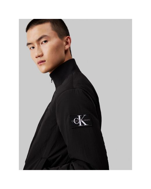 Calvin Klein Black Padded Recycled Harrington Jacket for men