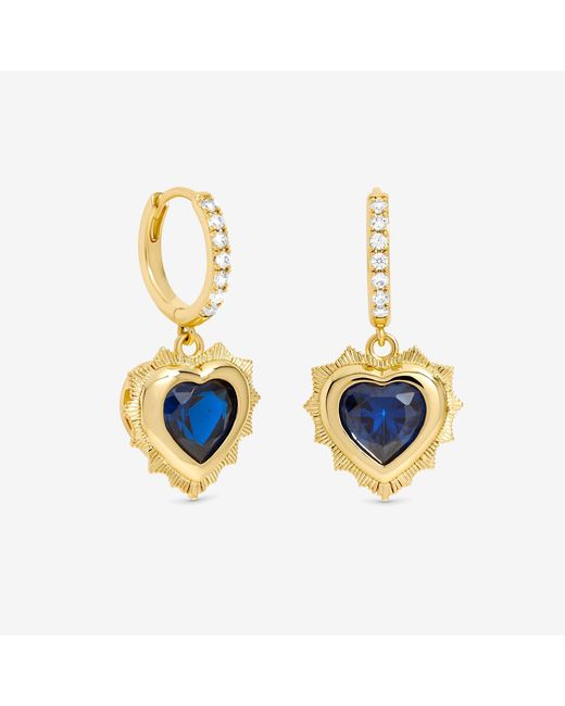Jon Richard Red Plated Heart Birthstone Huggies