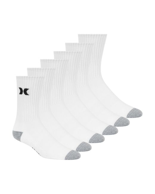 Hurley White 6Pk Crew Sock for men