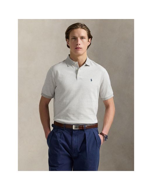 Polo Ralph Lauren White Ribbed Collar Short Sleeve Shirt for men