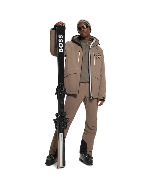 Boss Brown Technical Ski Jacket for men