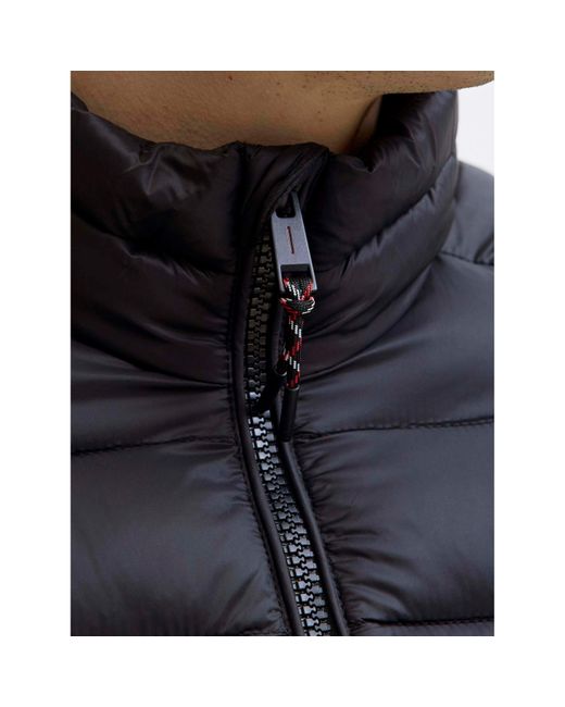 Jack & Jones Blue Bradley Stand Collar Puffer for men