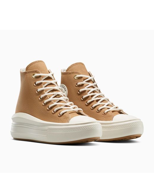 Converse Natural Chuck Taylor All Star Mov Canvas High-Top Trainers