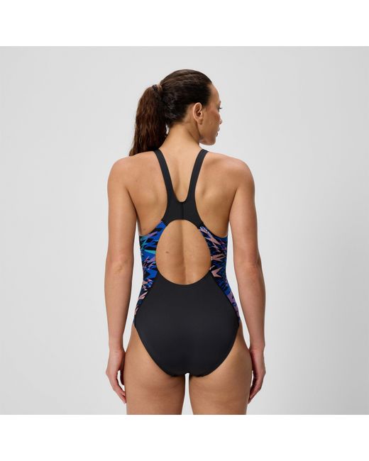 Speedo Blue Hb Splice Mb One Piece Swimsuit