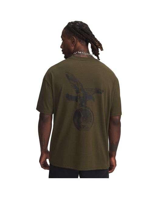 Under Armour Green Project Rock Short Sleeve Training T-Shirt for men