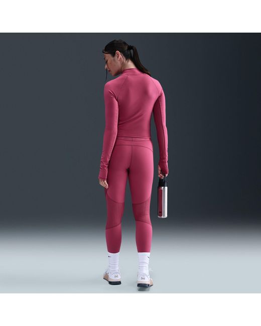 Nike Pink Long Sleeve Performance Gym Top