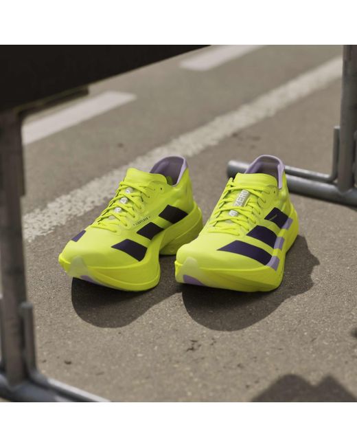 Adidas Yellow Adizero Adios Pro 4 Shoes for men