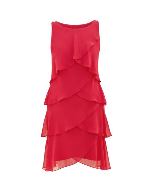 Gina Bacconi Vesta Jewel Tiered Cocktail Dress