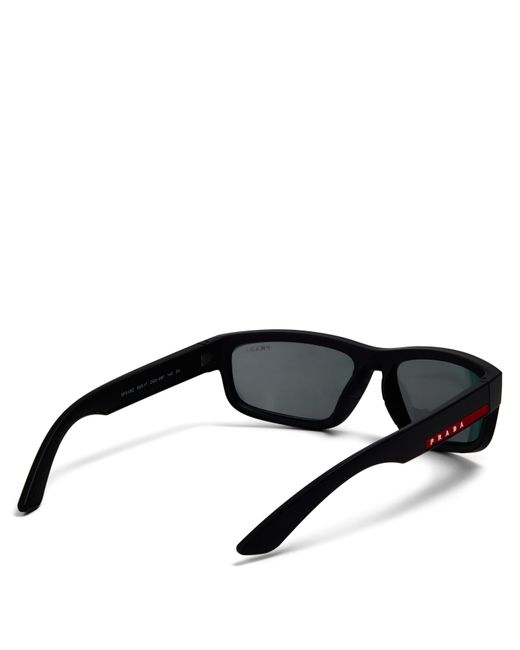 Prada Black 0Ps 05Zs Round Sunglasses for men