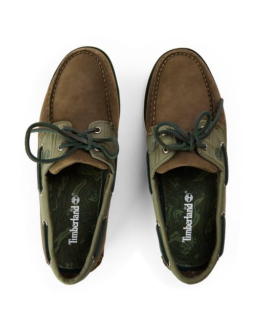 Timberland Green Classic Lace-Up Boat Shoes for men