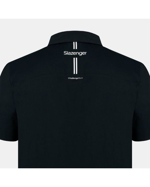 Slazenger 1881 Black Slagenzer Golf Short Sleeve Performance Polo Shirt for men