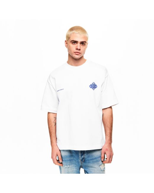 The Couture Club White Blurred Oversized Fit Oversized T-Shirt for men