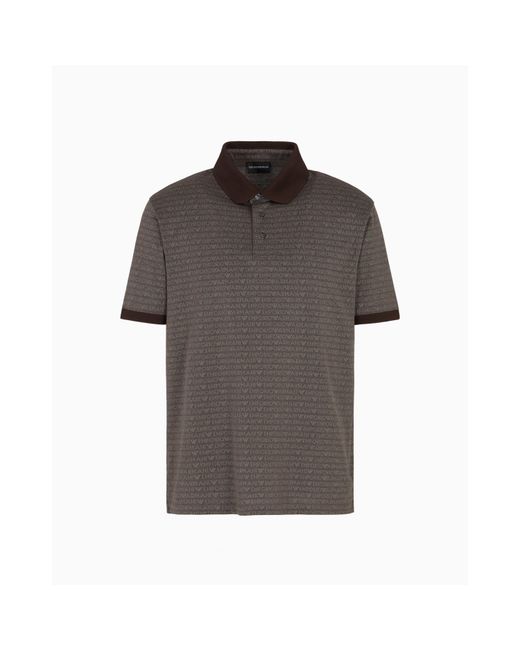 Emporio Armani Brown Short-Sleeve Polo Shirt for men