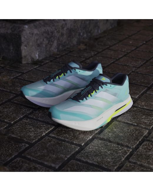 Adidas Green Adizero Boston 13 Road Running Shoes for men