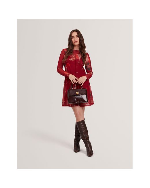 Ted Baker Red Print Mini Dress
