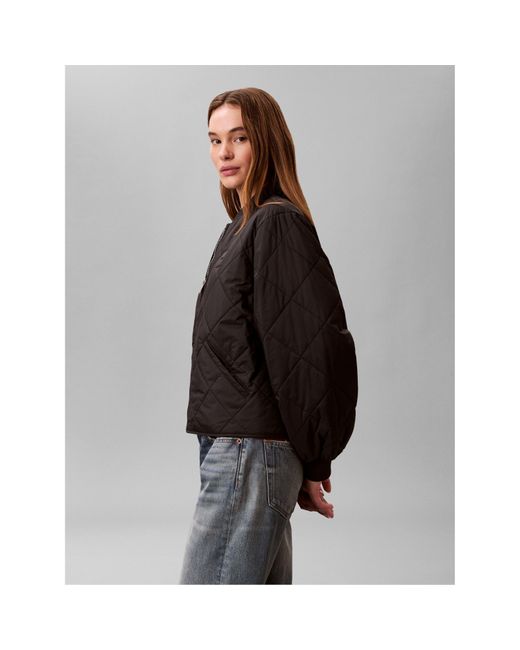 Calvin Klein Black Quilted Bomber Jacket