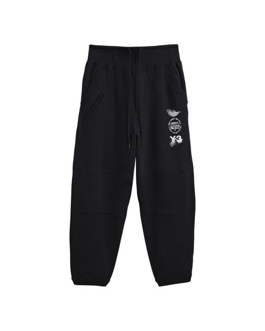 Y-3 Black Open Hem Woven Tracksuit Joggers for men