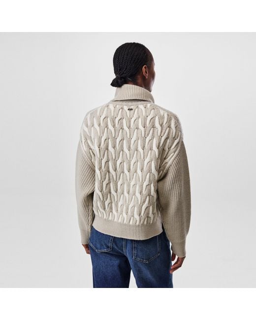 Boss Gray Ferdolia Knitted Crew Neck Jumper