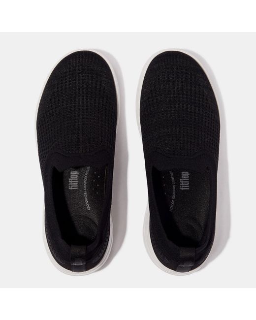 Fitflop Black Super-Q Knit Slip-Ons