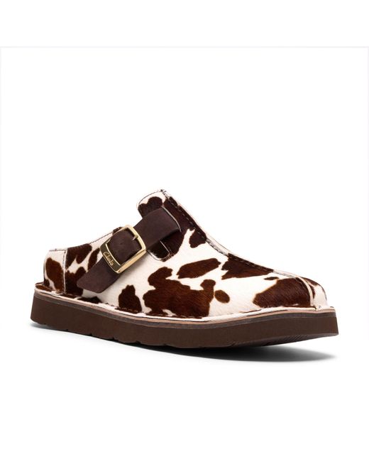 Clarks Brown Flat Mules