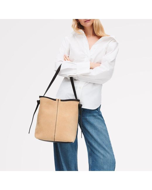 Radley Brown Connaught Leather Shoulder Strap Magnetic Bucket Bag