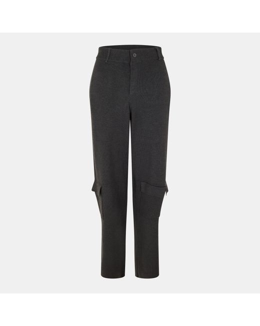 AYA MUSE Gray Knitted Cargo Trousers