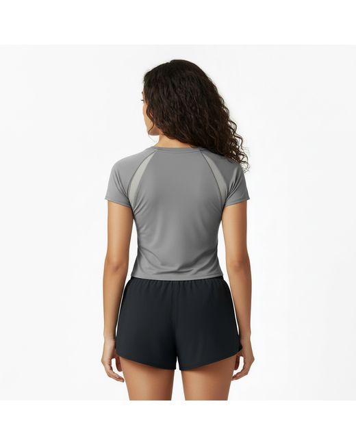 Under Armour Gray Motion Mesh Short Sleeve Performance Gym Top