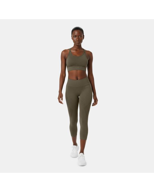 Usa Pro Green Seamless Capri Cropped Leggings