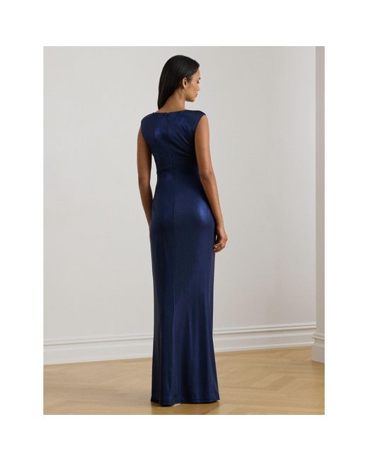 Ralph Lauren Blue Ilianne Real Leather Ball Gown