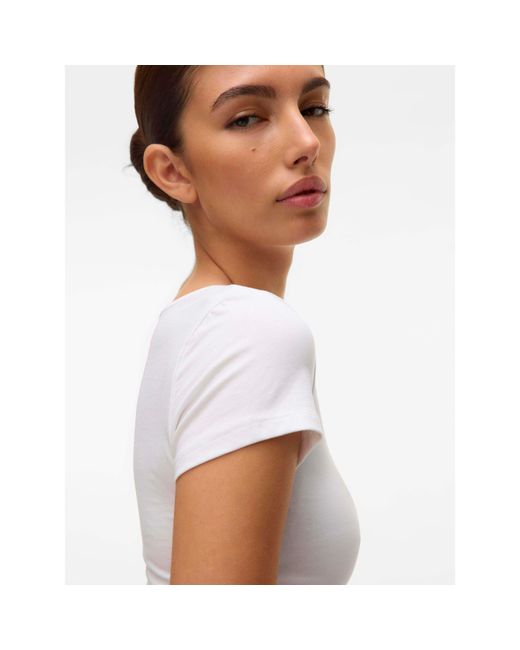 Vero Moda White Soft U-Neck T-Shirt