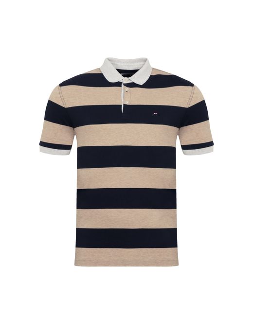 Eden Park Blue Striped Short-Sleeved Polo Shirt for men