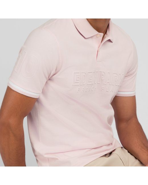 Eden Park Pink Plain Short-Sleeved Polo Shirt for men