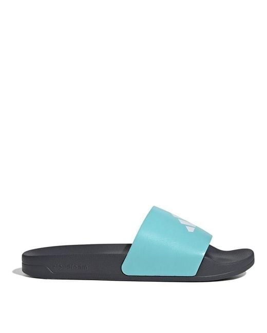 Adidas Blue S Bm Slider Pool Shoes Aqua/white/grey 9 for men