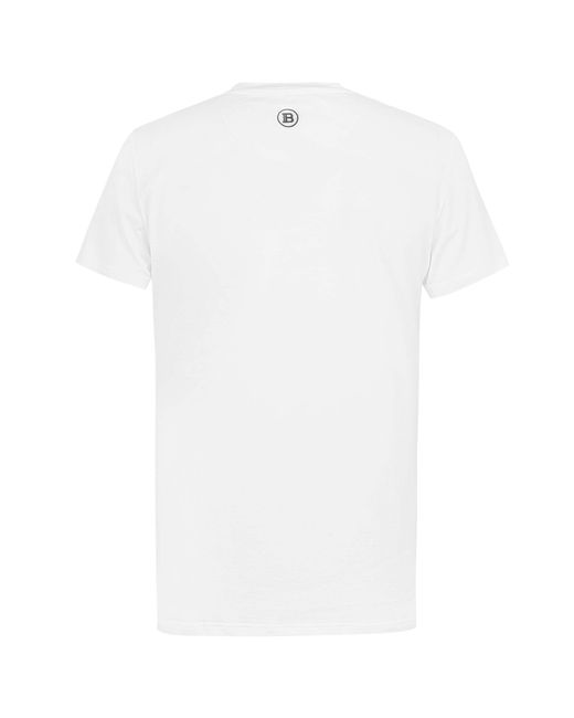 Balmain White Cotton Chest Logo T-Shirt for men