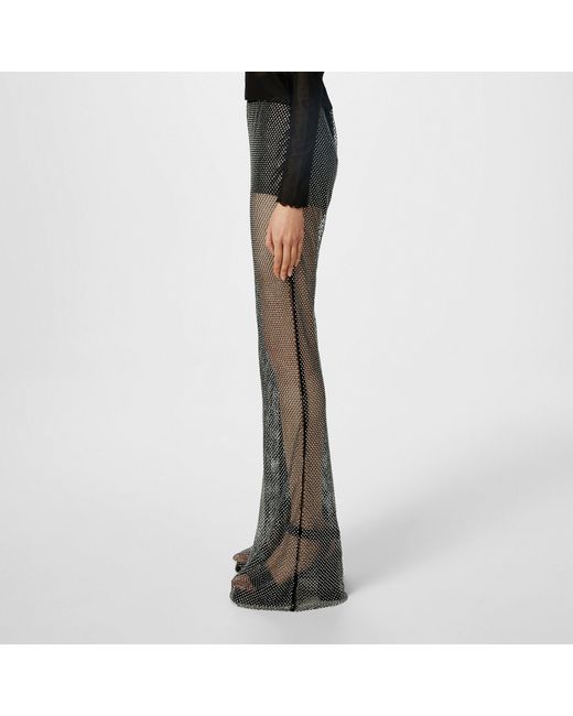 HUGO Black X Bella Poarch Slim-Fit Glitter-Mesh Trousers