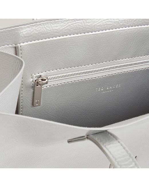 Ted Baker Gray Crinkle Icon Tote Bag