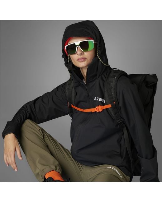 Adidas Blue Multi Essentials Hooded Long Sleeve Waterproof Jacket