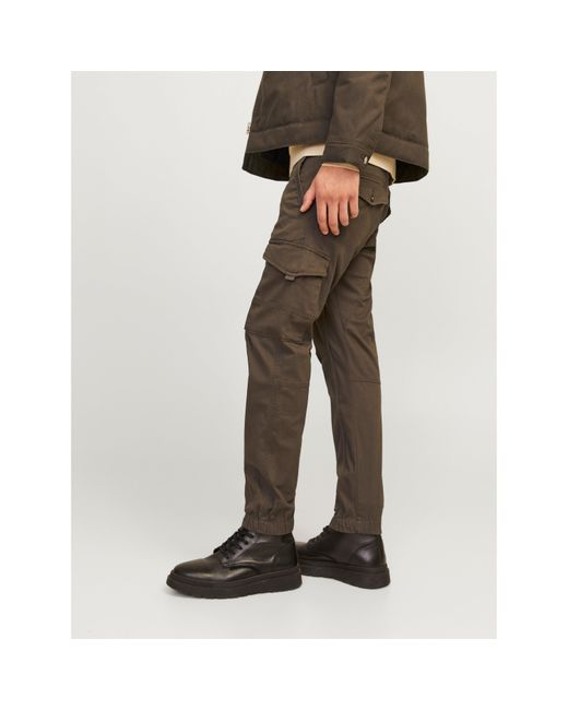 Jack & Jones Brown Paul Cargo Trousers for men