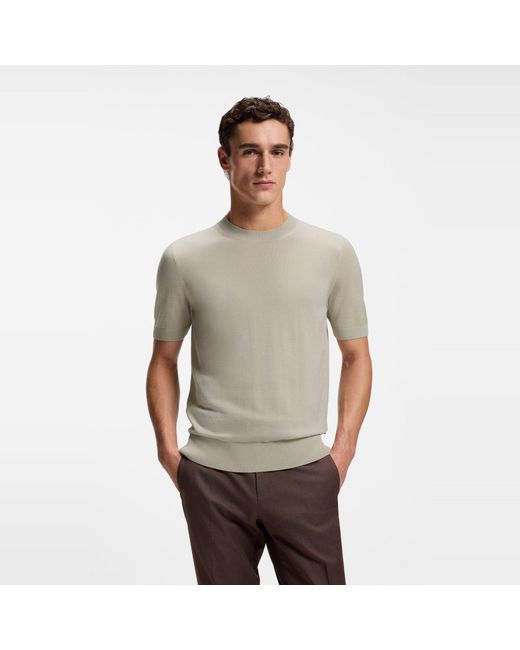Boss Natural Knitted Short Sleeve Top (Umauro) for men