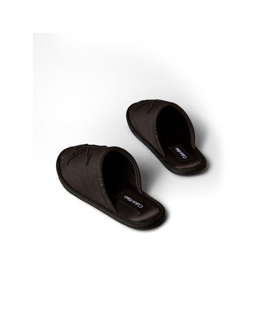 Calvin Klein Black Satin Mule Slippers