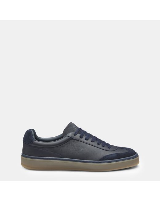 Boss Blue Zarek Suede Leather Low-Top Trainers for men