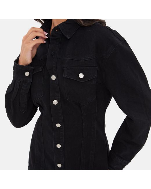 I Saw It First Black Denim Mini Dress
