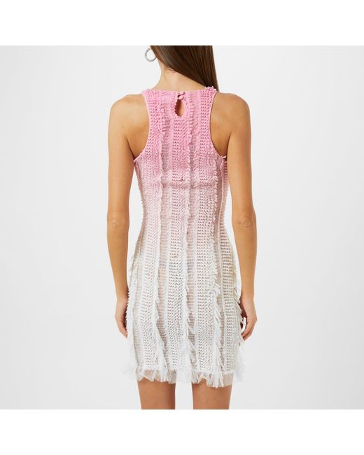 Roberta Einer Purple Angel Plunge Mini Dress