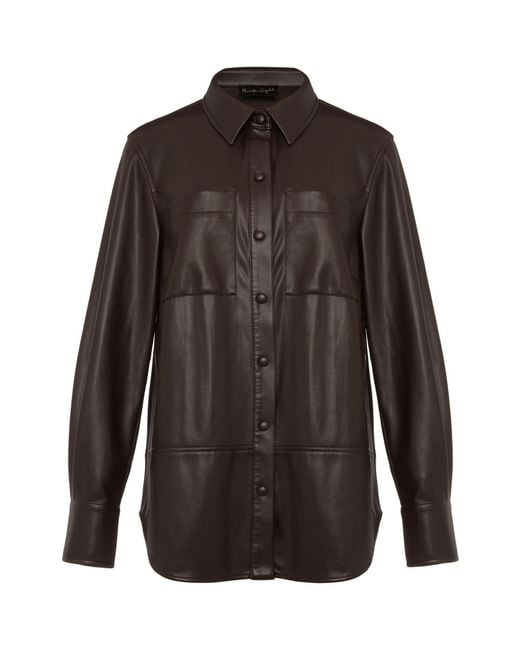 Phase Eight Brown Aphia Faux Leather Shacket