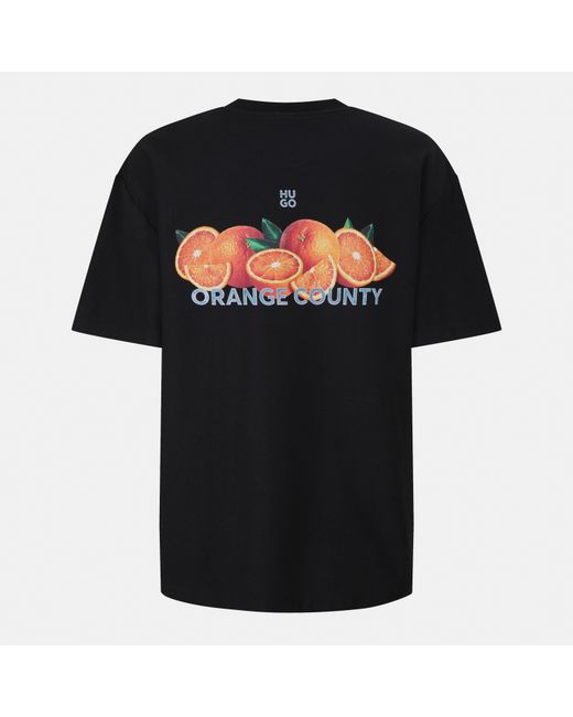 HUGO Black Dartiee Cotton T-Shirt for men