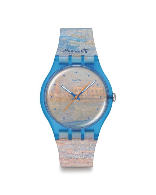 Swatch Blue Guggenheim Quartz Analogue Watch